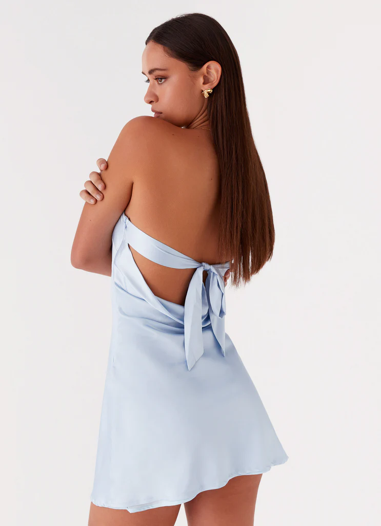 Vestito Mini in Seta Jamie - Blu