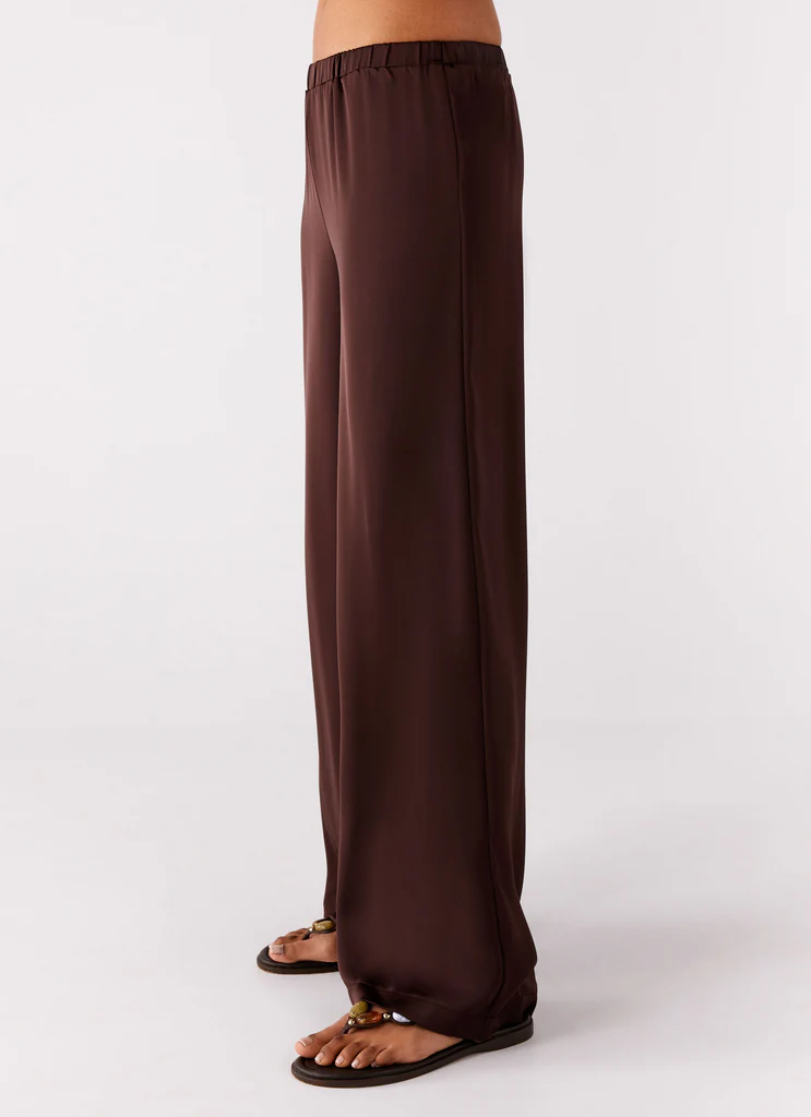 Pantaloni in Seta Palm Cove - Cioccolato