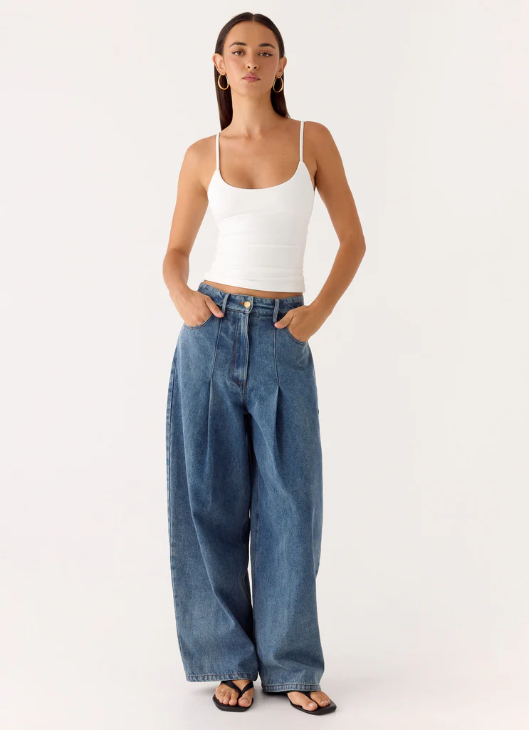 Pantaloni in Denim con Piega Zayn - Blu Tinto Chiaro