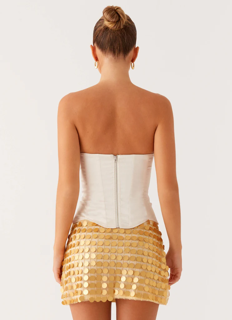 Mini gonna in paillettes Kasen - Oro