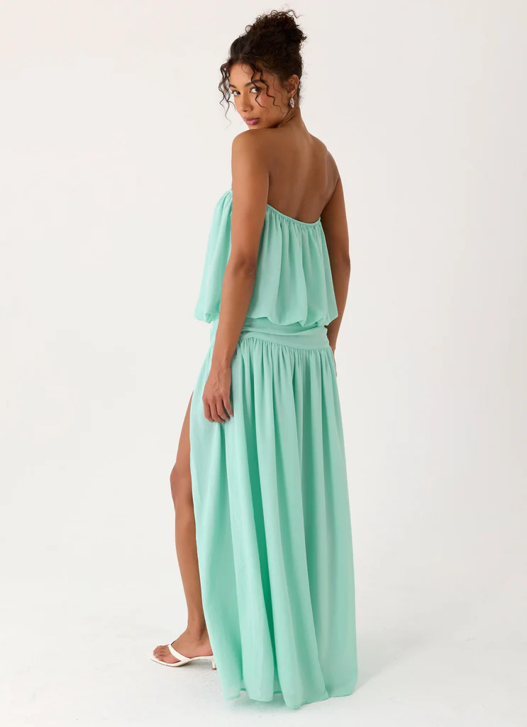 Lioras Vestito Maxi Senza Spalline - Azzurro