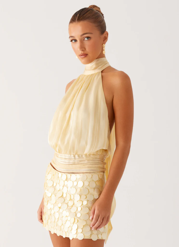Top in Chiffon di Salice - Giallo