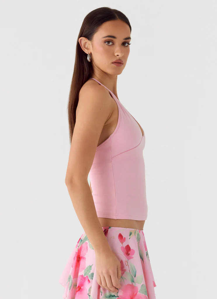 Top a spallina Roll Out - Rosa Petalo