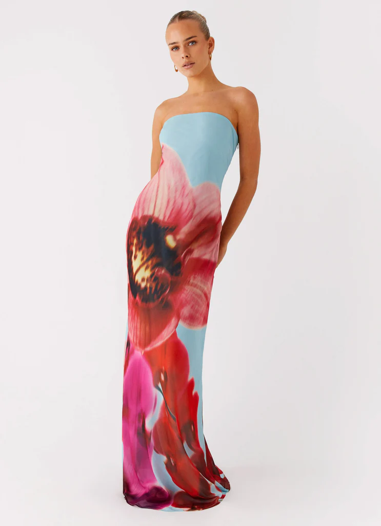 Abito Maxi Amelle - Fiore Turquoise