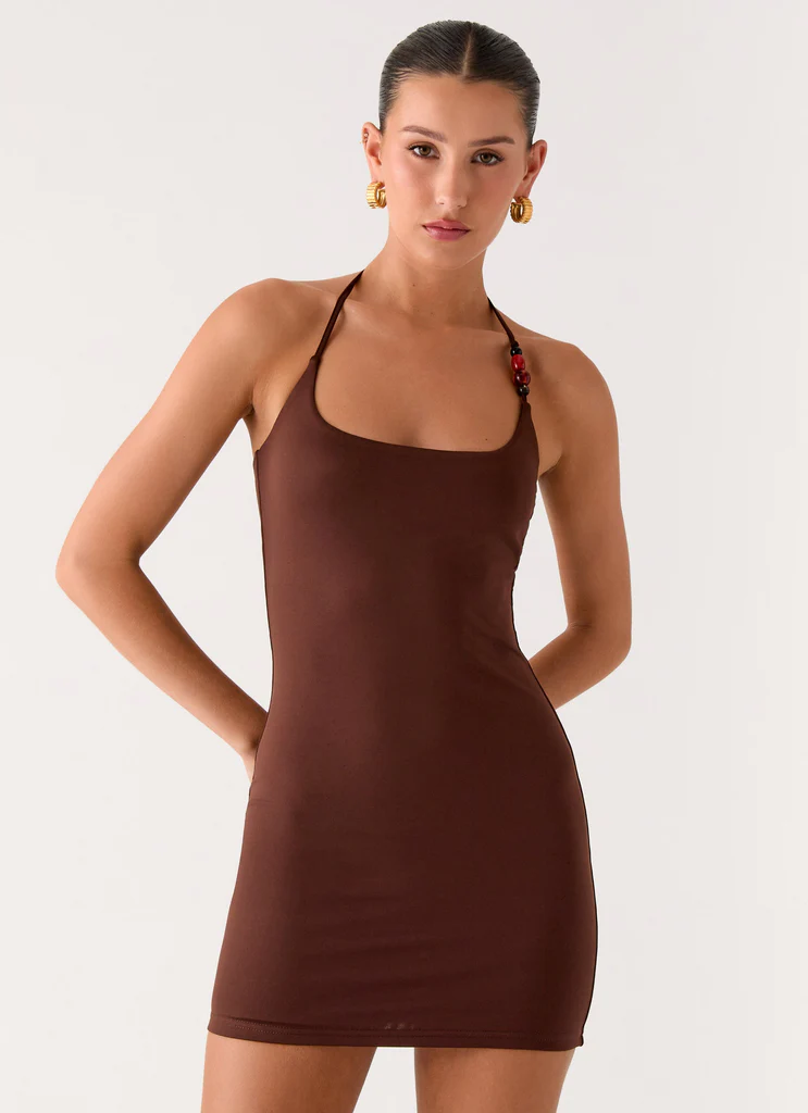 Palm Beach Mini Dress - Cioccolato