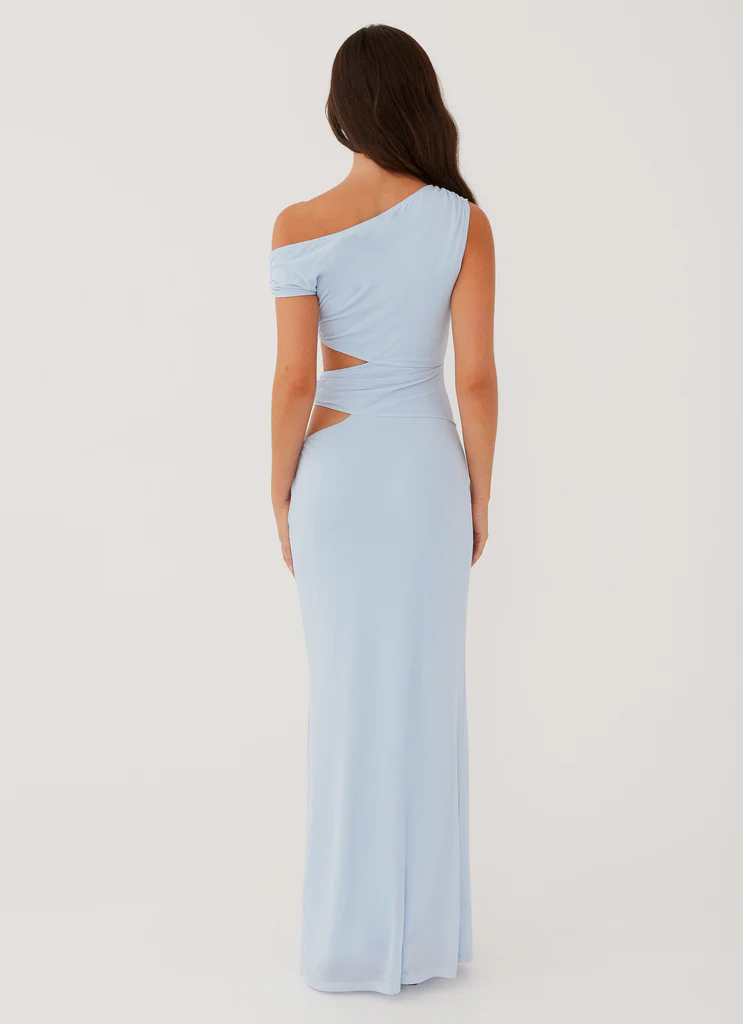 Abito Maxi con Spallina Unica Margot - Azzurro Cielo