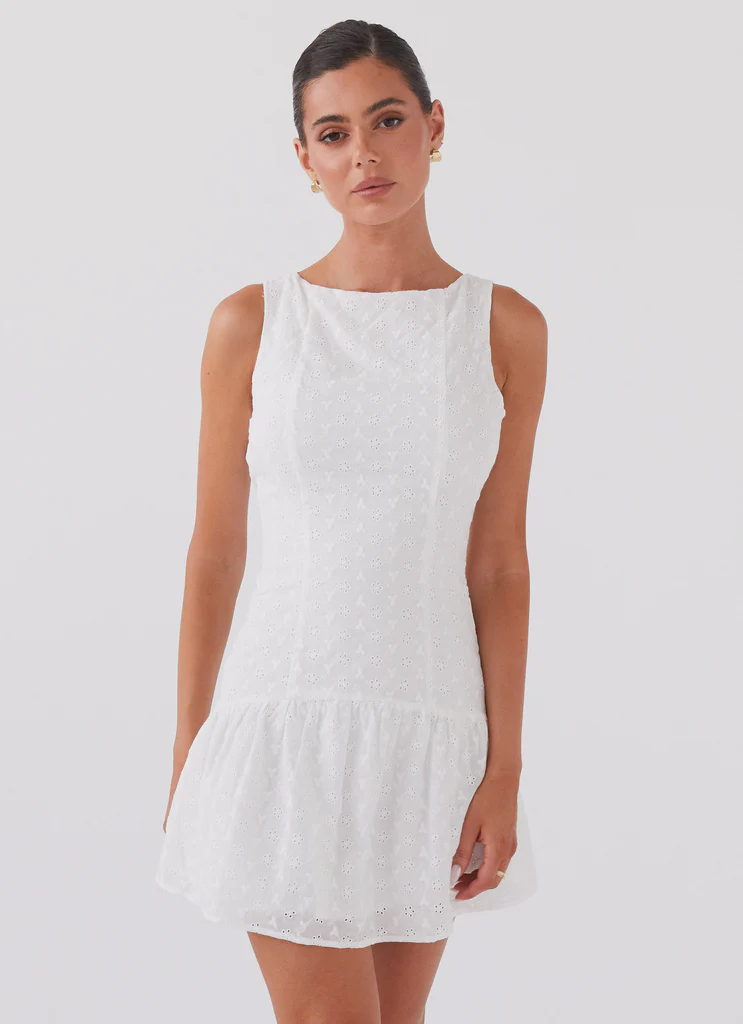 Adyson Broderie Mini Vestito - Bianco