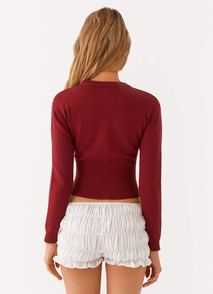 Cardigan New Day - Rosso Scuro