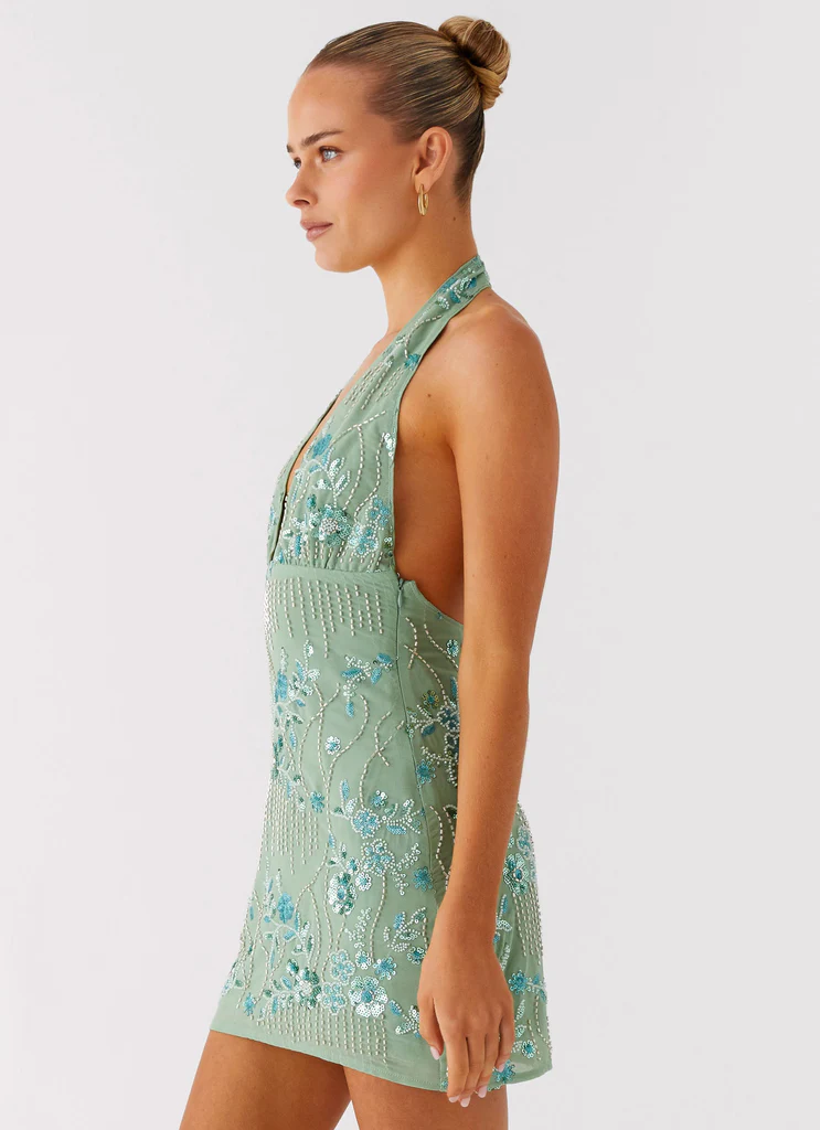 Monet Abito Mini Con Paillettes - Mint