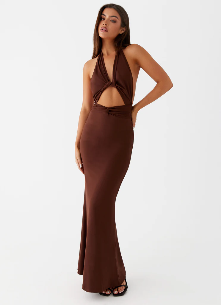 Abito Maxi Carolina Twist - Cioccolato