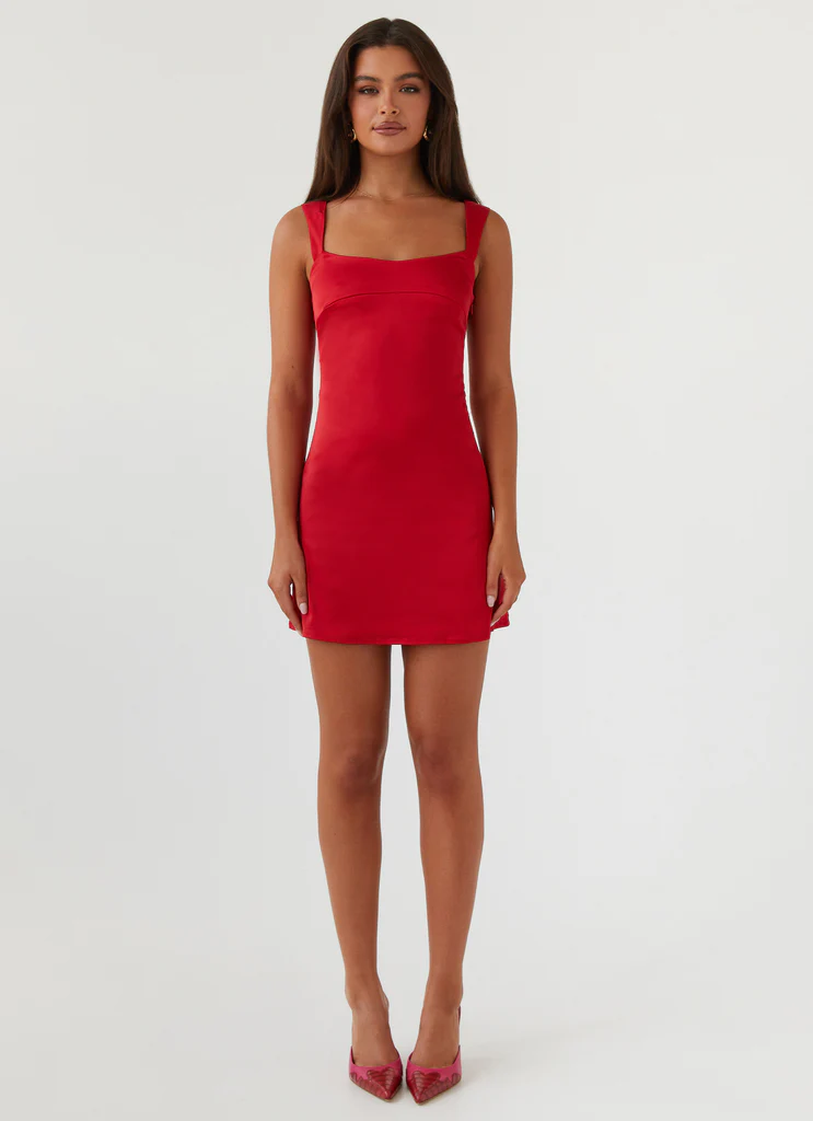 Odelette Abito Mini in Seta - Rosso