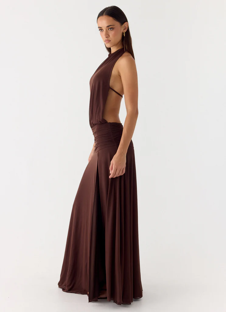 Abito Maxi All This Aura - Cioccolato