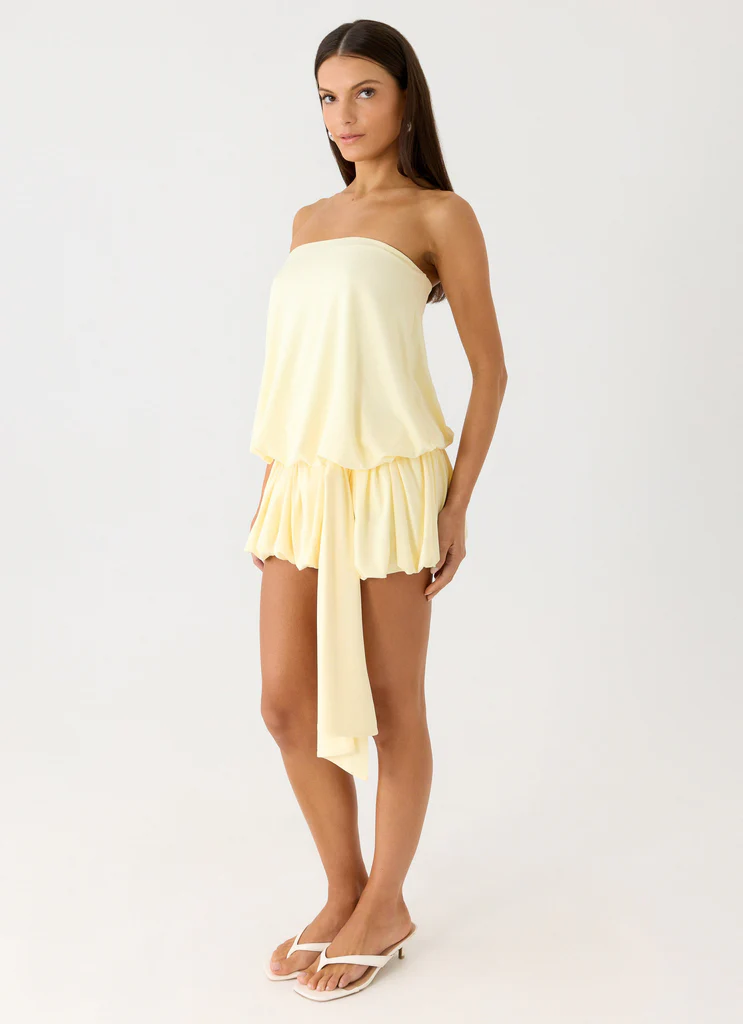 Mazie Vestito Mini Senza Spalline - Giallo