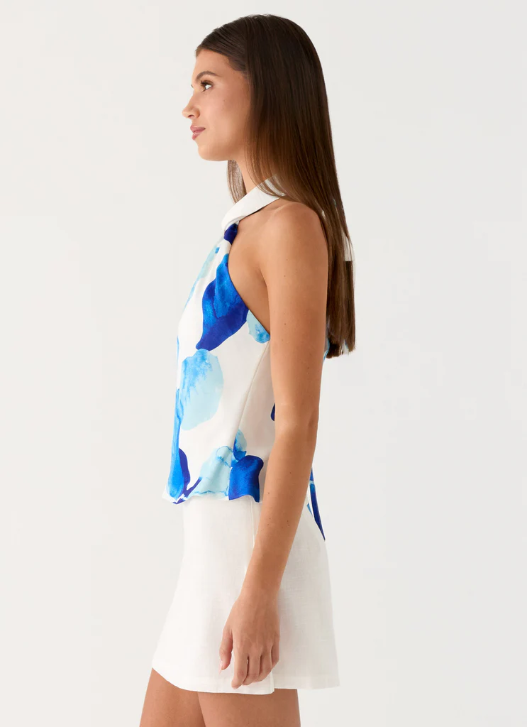 Maddox Scarf Top – Cerulean Bloom Maddox Scarf Top - Cerulean Bloom