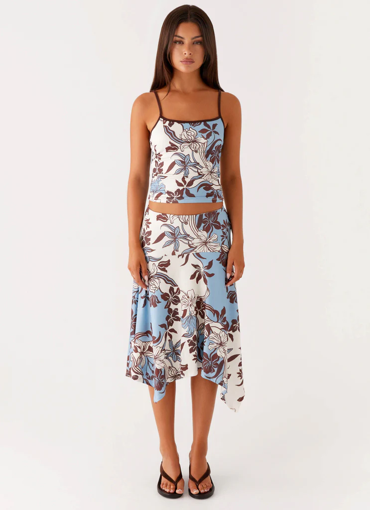 Skirt Midi Skye - Bluewood Blossom