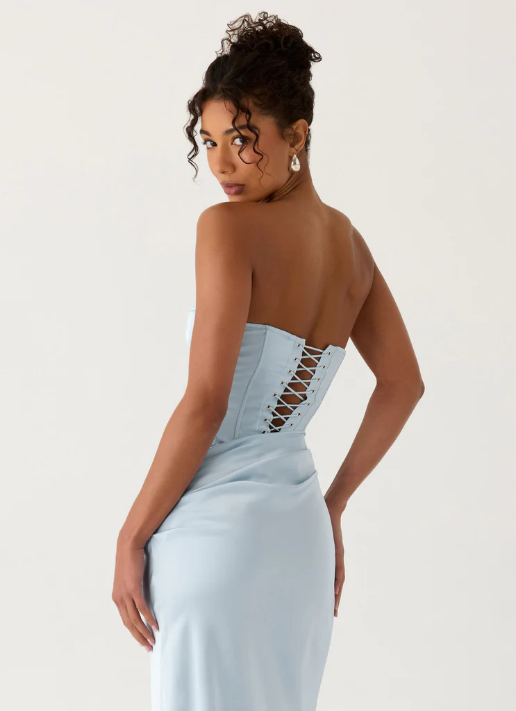 Abito Maxi Corset Emory - Blu