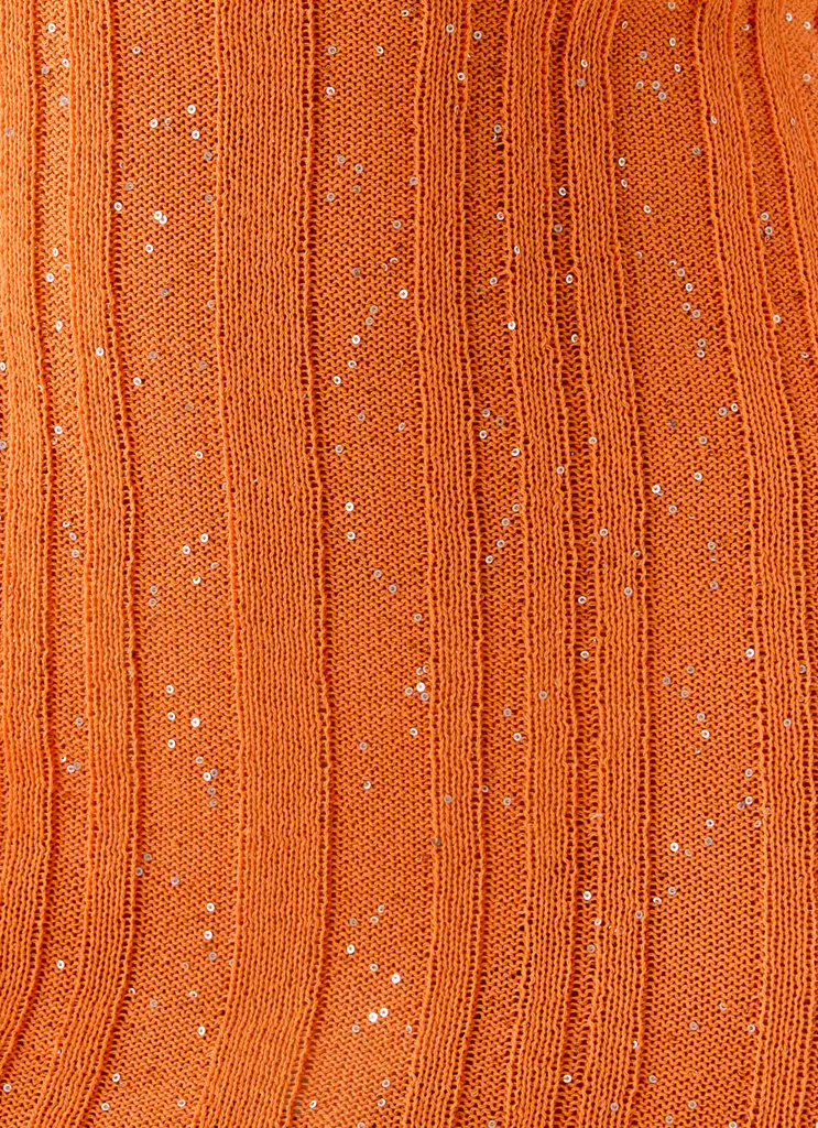 Vestito Mini A Maglia Con Maniche Lunghe Estrella - Arancione