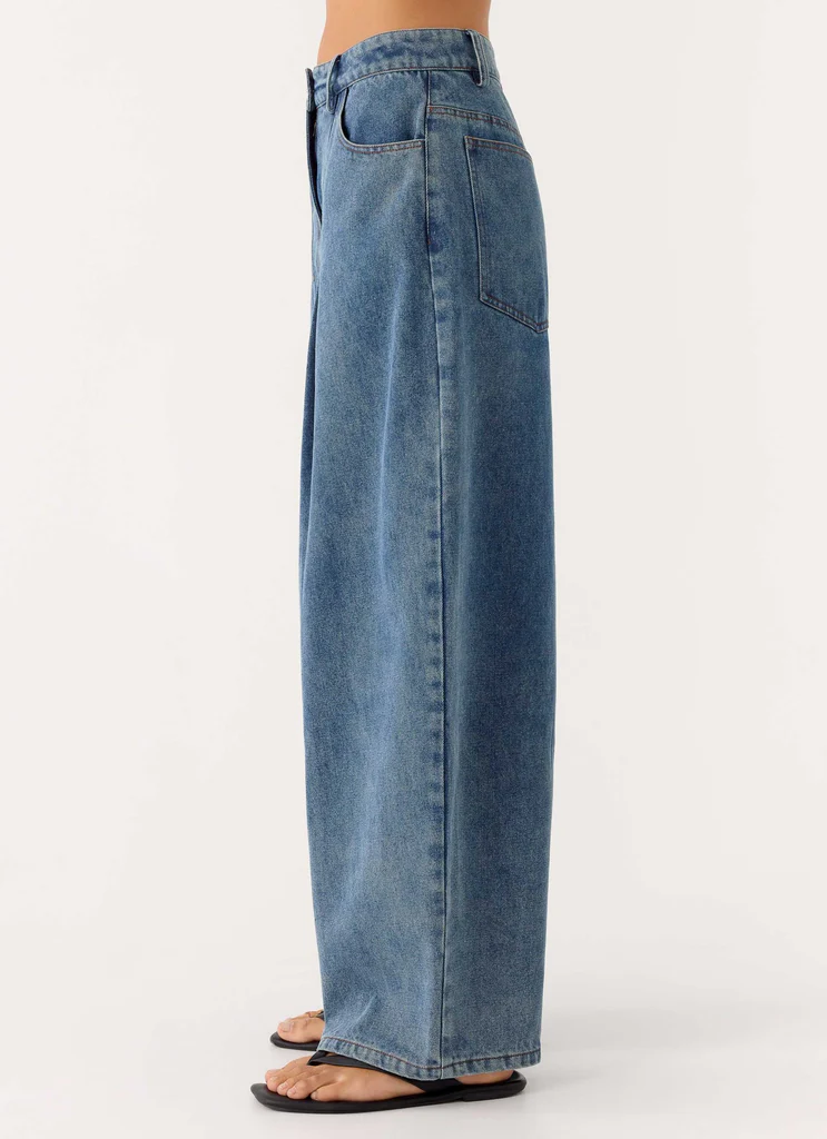 Pantaloni in Denim con Piega Zayn - Blu Tinto Chiaro