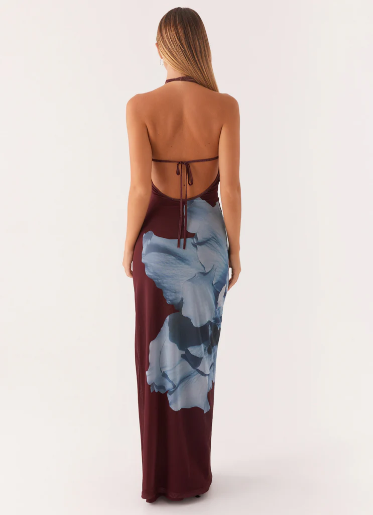 Abito Maxi con Spalline Dayana - Stampato Marrone