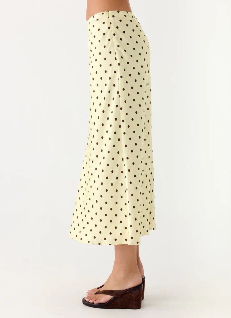 Breanne Midi Skirt - Giallo a pois