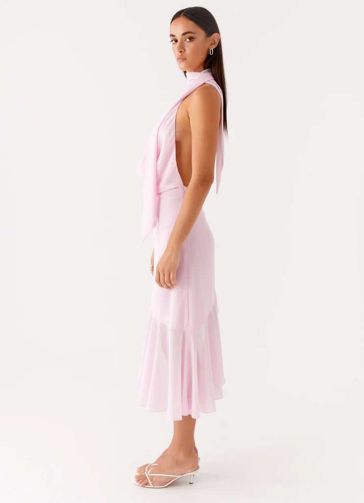 Abito Midi con Sciarpa Layna - Rosa