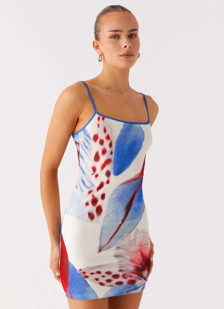 Everett Mini Dress - Fioritura Profonda