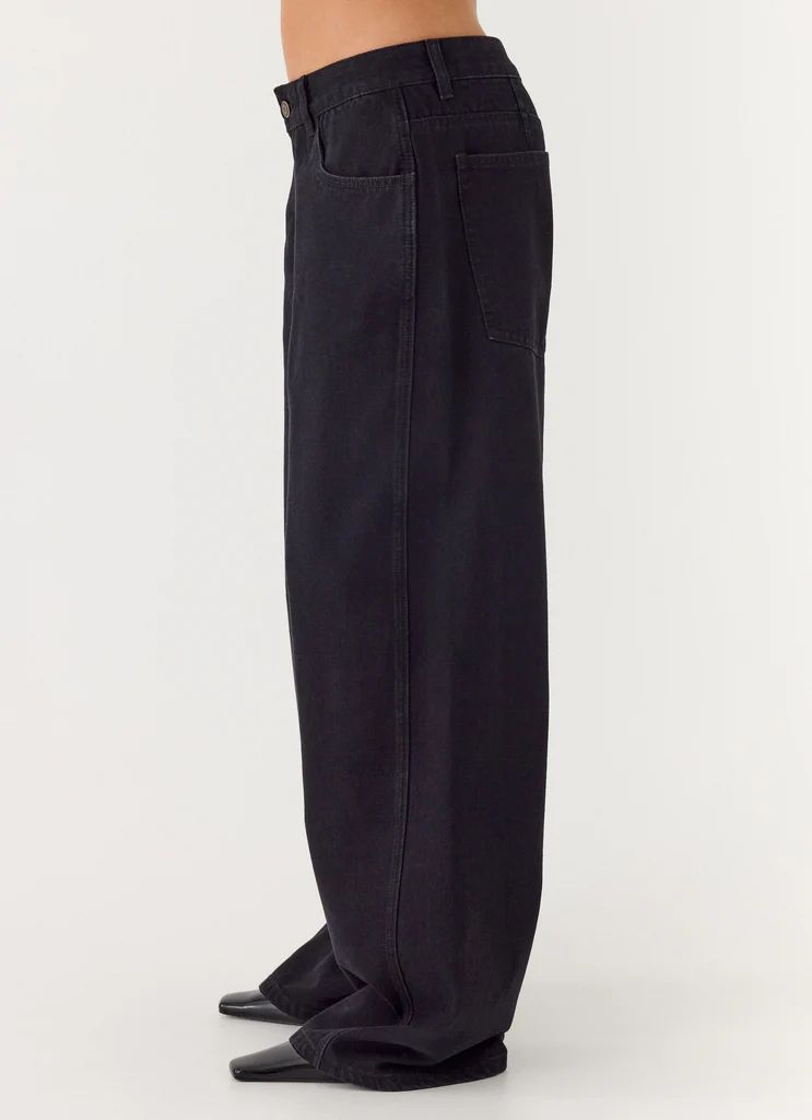 Jeans in Denim Waylon a Vita Bassa - Nero