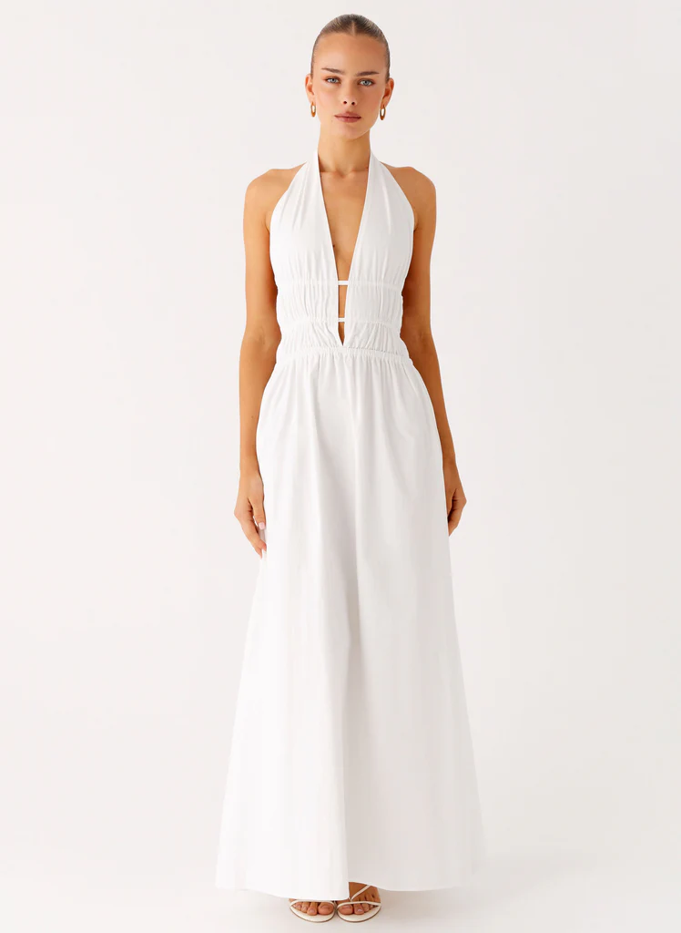 Abito Maxi Halter Figaro - Bianco