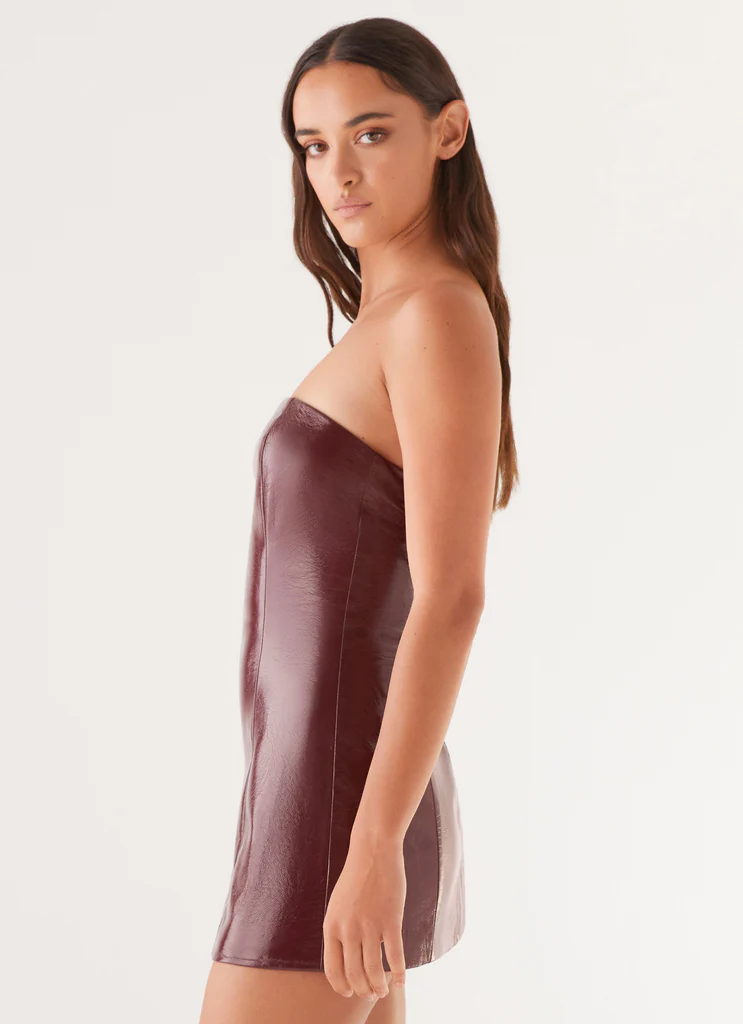 Vestito Mini Senza Spalline Big Shot - Merlot