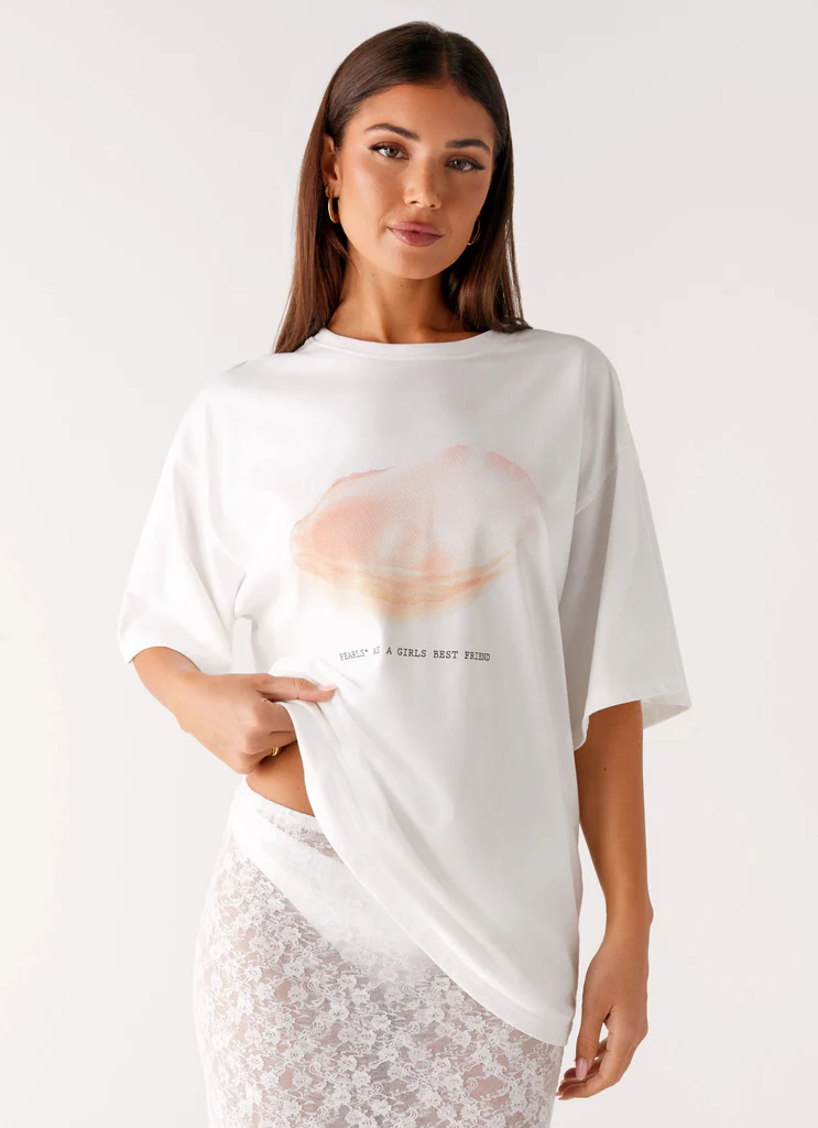 T-shirt Oversized Pearl - Bianco