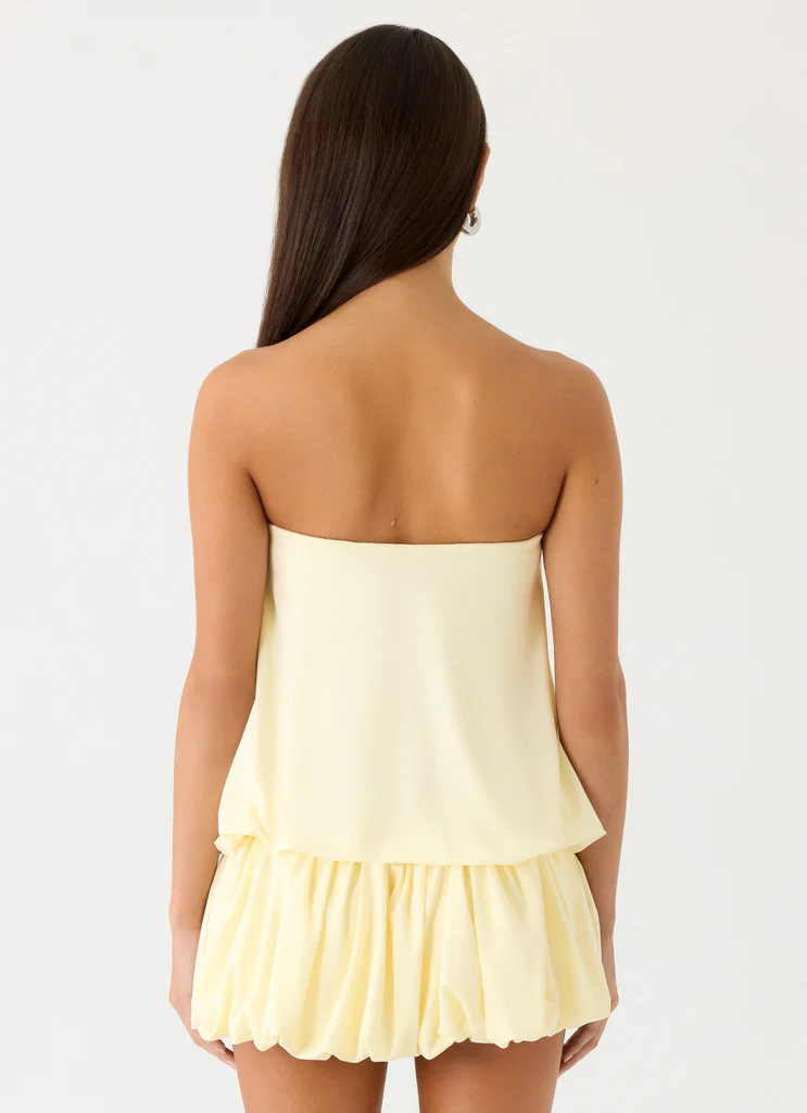 Mazie Vestito Mini Senza Spalline - Giallo