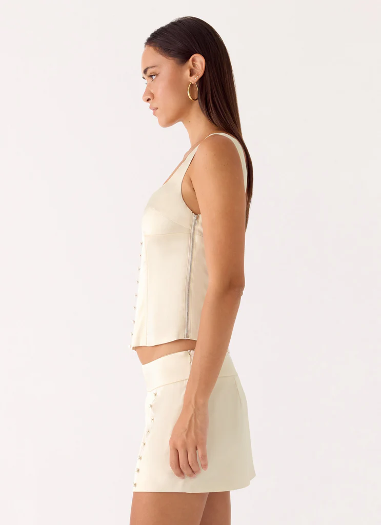 Top in Seta Posy - Avorio