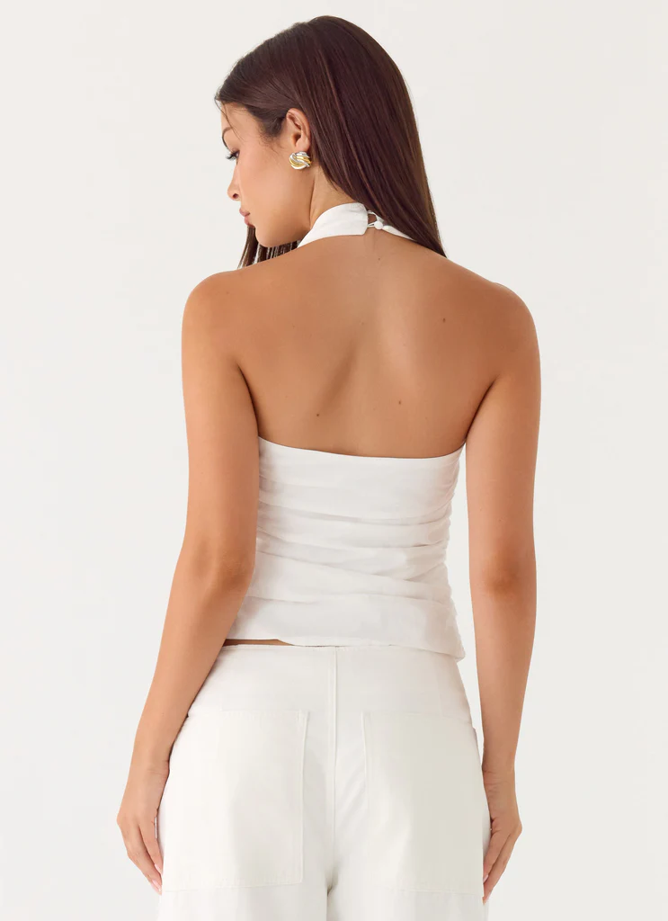 Top a spalline Seethal - Bianco