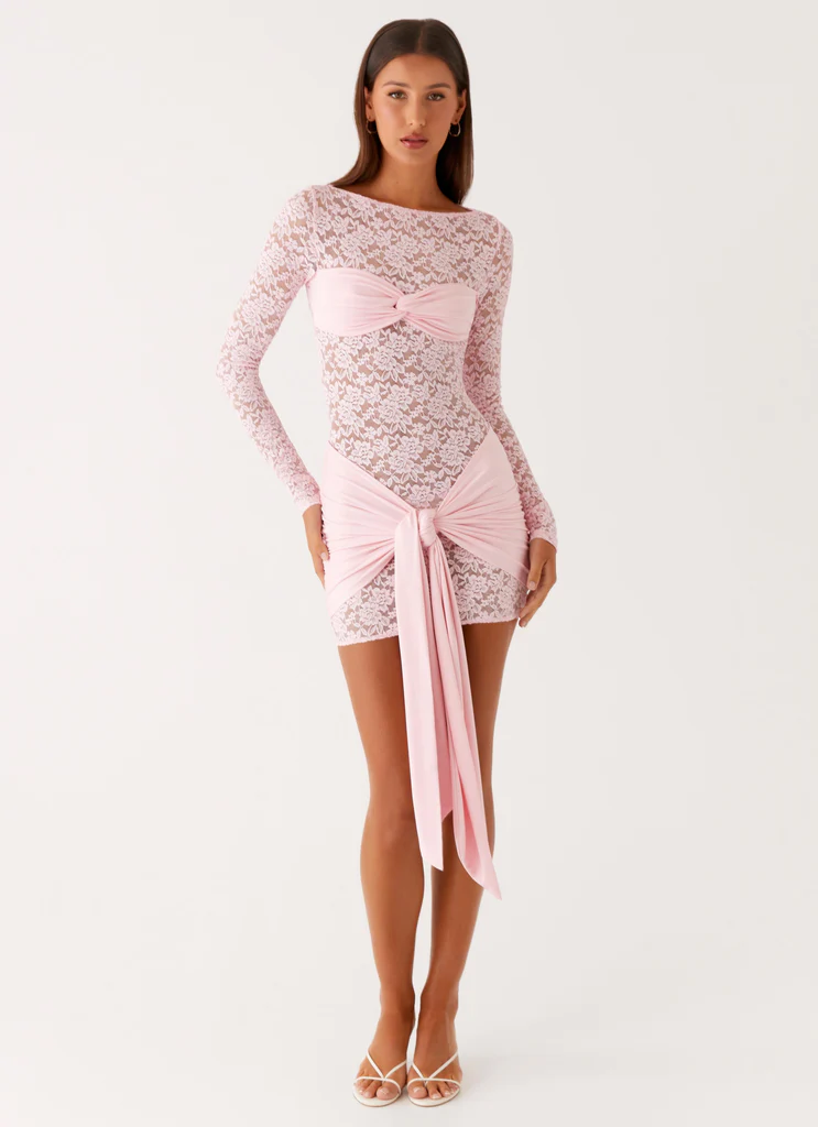 Vestito Mini a Maniche Lunghe Consie - Rosa