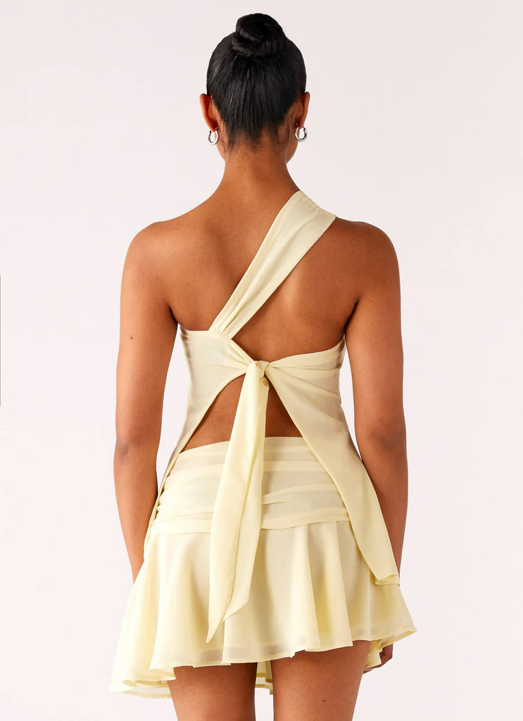 Delight Me Mini Vestito a Vita Bassa - Giallo