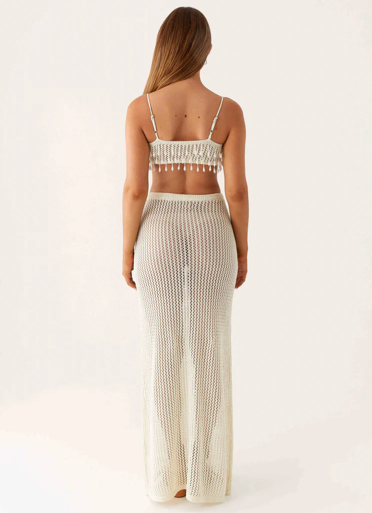 Shellbound Abito Maxi all'uncinetto - Avorio