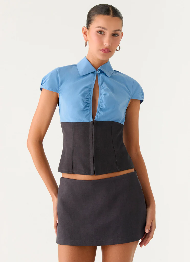 Top in Tessuto Sartoriale Harlee – Grigio Top in Tessuto Sartoriale Harlee - Grigio