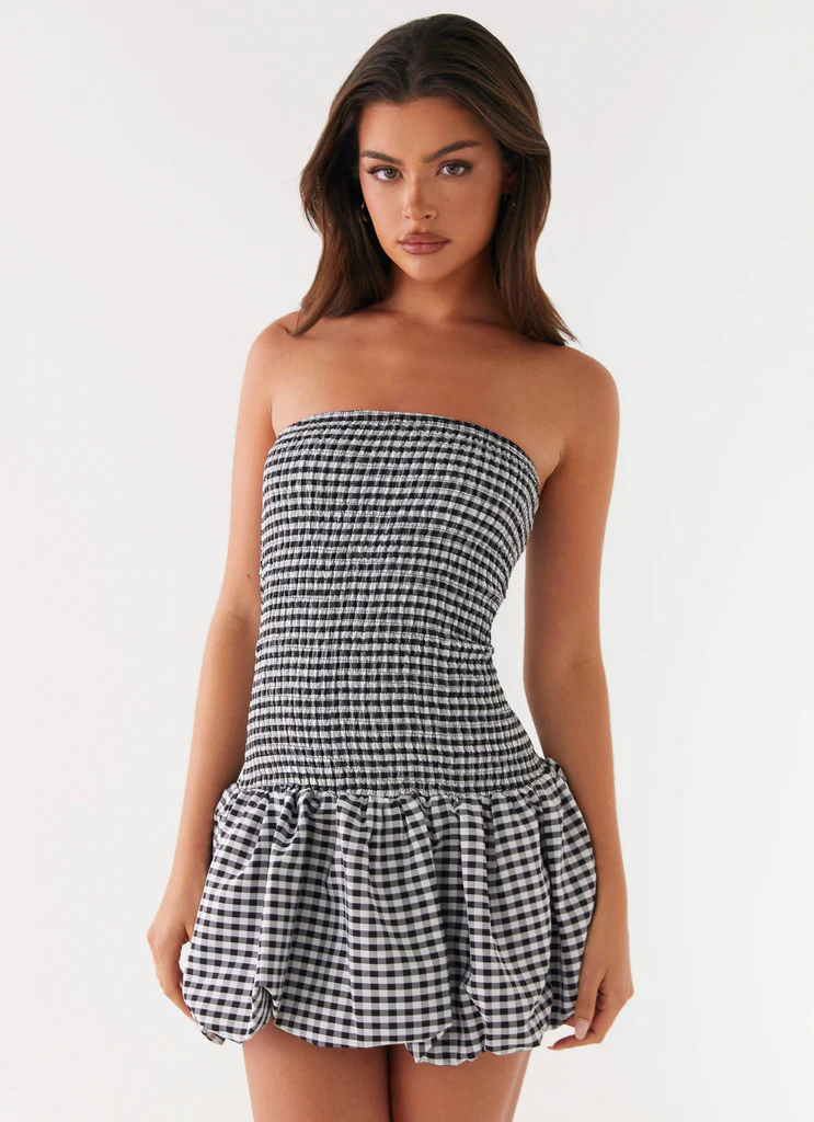 Vestito Mini Martell - Gingham Nero