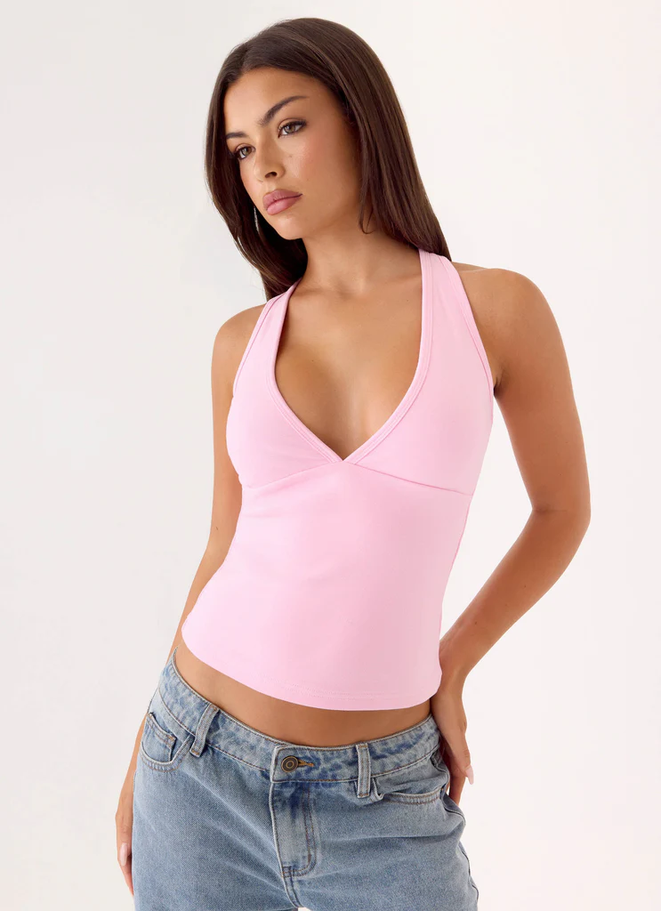 Top a Spaghetti con Cinturino - Rosa
