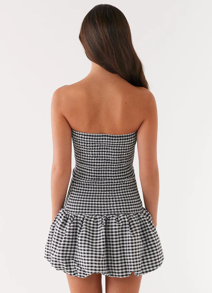 Vestito Mini Martell - Gingham Nero