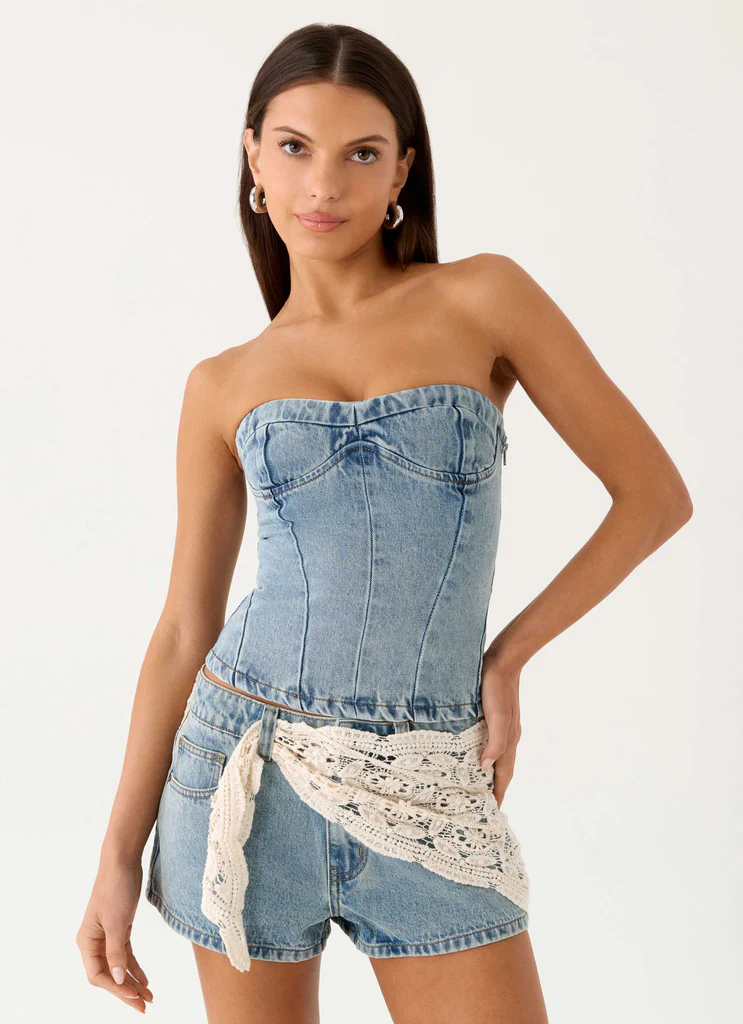 Top Bustier Vianna Denim - Denim Autentico