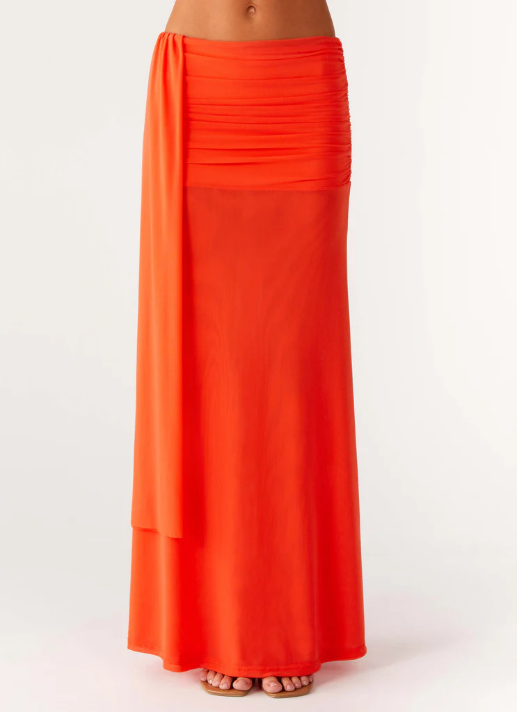 Blaze Maxi Skirt - Rosso Fuoco