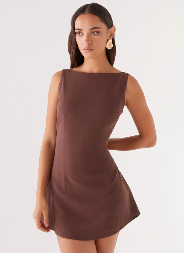Abito Mini in Lino Drunk In Love – Cioccolato Abito Mini in Lino Drunk In Love - Cioccolato