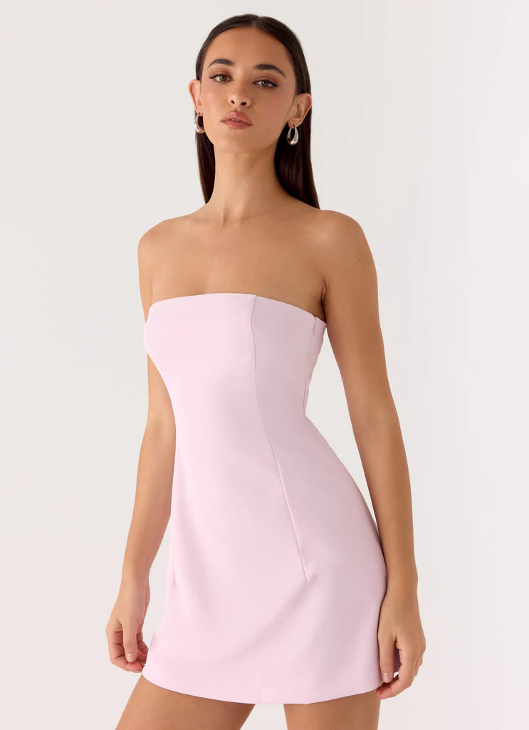 Abito Mini Senza Spalline Della - Rosa