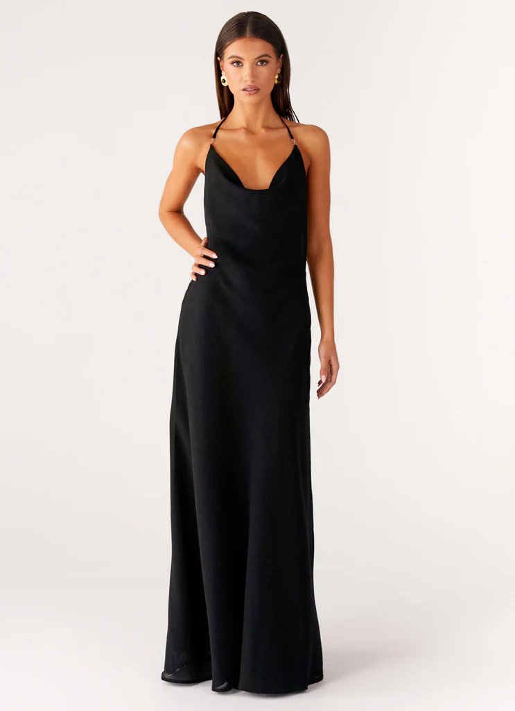 Vestito Maxi Cowl Morning Crush - Nero