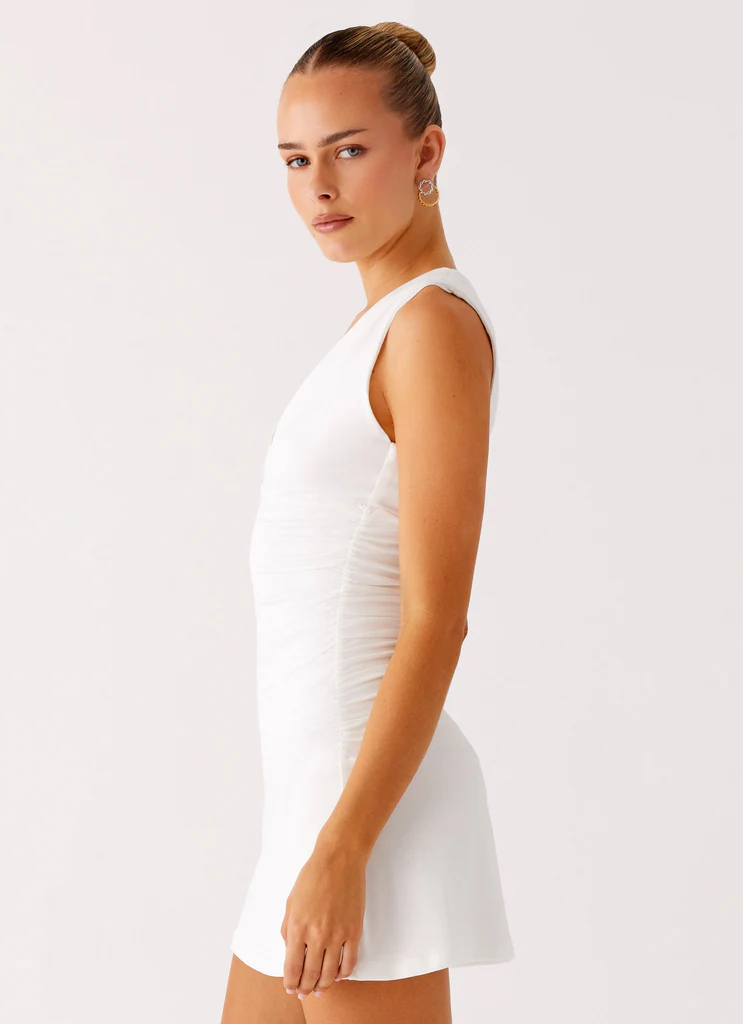 Cherry Sky Mini Dress - Bianco