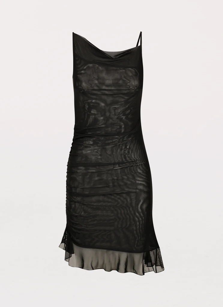 Vestito Mini Pass The Prosecco - Nero