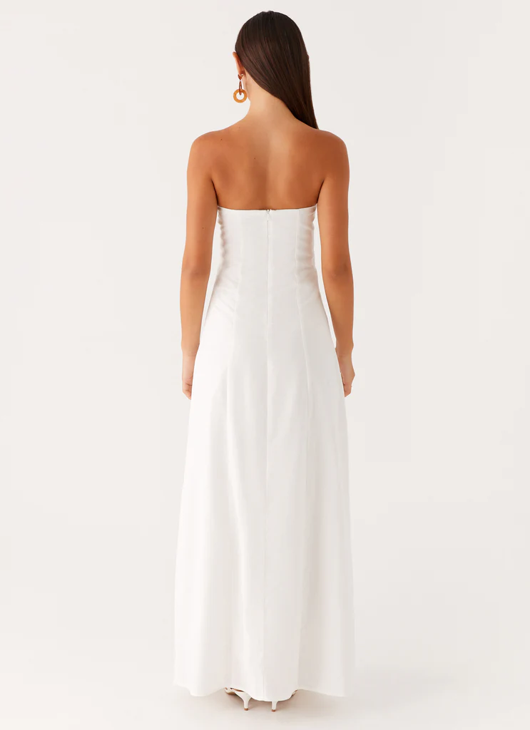 Abito Maxi in Lino Tayla - Bianco