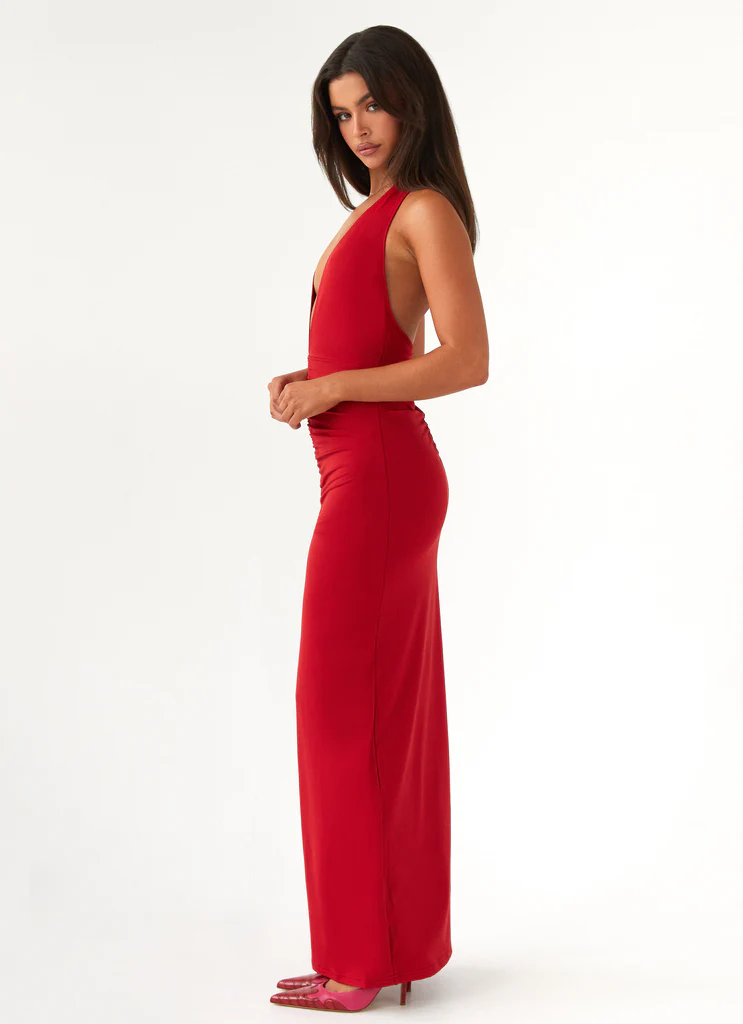 Abito Maxi con Spalline Whisked Away - Rosso