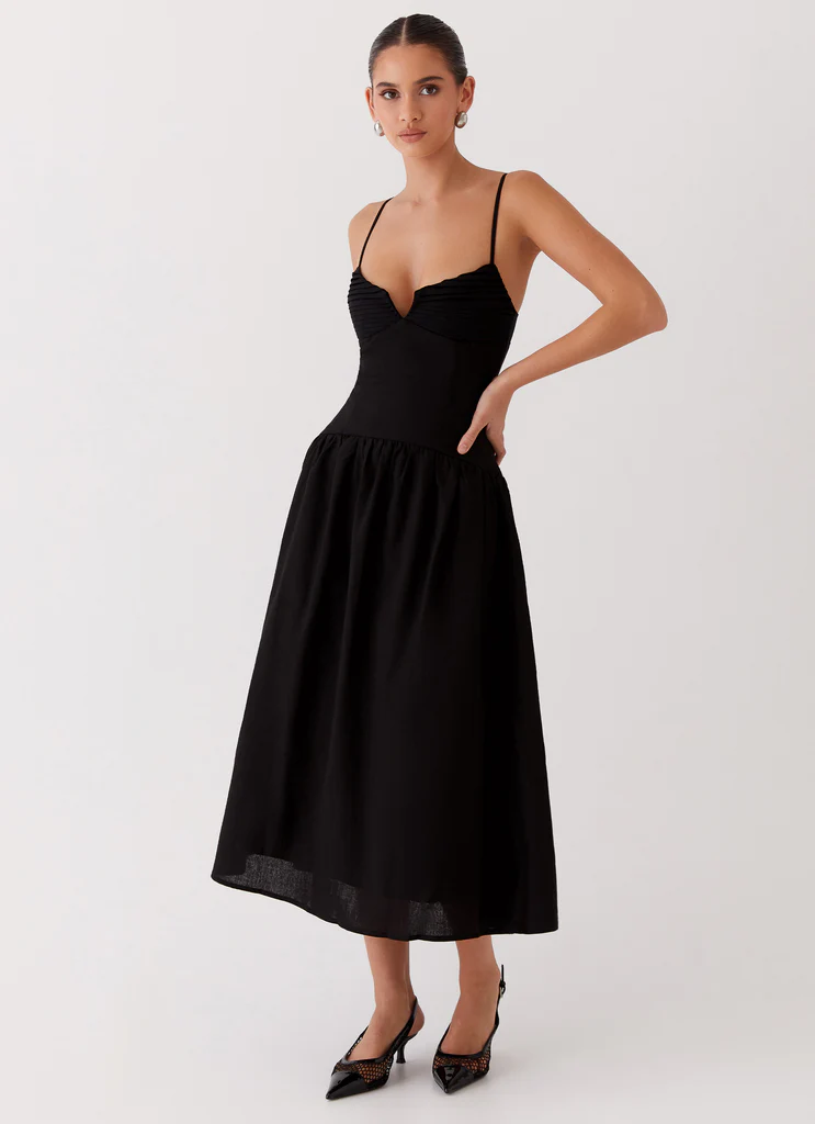 Vestito Maxi in Lino Louvelle - Nero